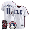 Men's Cleveland Guardians MGK Patch Vapor Premier Limited Jersey - All Stitched - White, José Ramírez