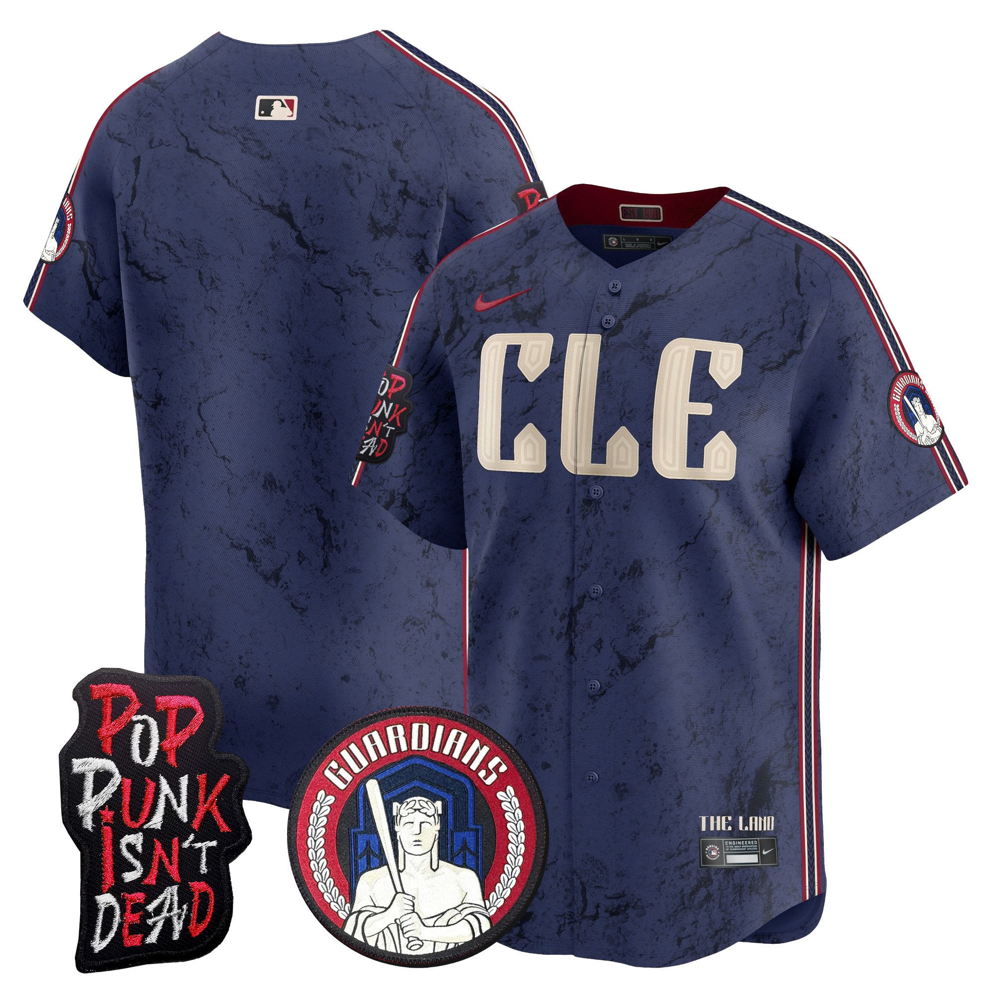 Men's Cleveland Guardians MGK Patch Vapor Premier Limited Jersey - All Stitched - City Connect, Team
