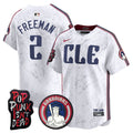 Men's Cleveland Guardians MGK Patch Vapor Premier Limited Jersey - All Stitched - White, Tyler Freeman