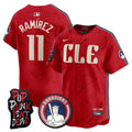 Men's Cleveland Guardians MGK Patch Vapor Premier Limited Jersey - All Stitched - Red, José Ramírez