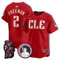 Men's Cleveland Guardians MGK Patch Vapor Premier Limited Jersey - All Stitched - Red, Tyler Freeman