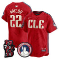 Men's Cleveland Guardians MGK Patch Vapor Premier Limited Jersey - All Stitched - Red, Josh Naylor