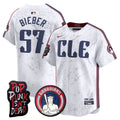 Men's Cleveland Guardians MGK Patch Vapor Premier Limited Jersey - All Stitched - White, Shane Bieber