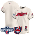 Men's Cleveland Indians 2024 AL Central Division Champions Vapor Premier Limited Jersey - All Stitched - Cream, Team