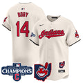 Men's Cleveland Indians 2024 AL Central Division Champions Vapor Premier Limited Jersey - All Stitched - Cream, Larry Doby