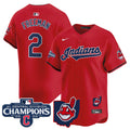 Men's Cleveland Indians 2024 AL Central Division Champions Vapor Premier Limited Jersey - All Stitched - Red, Tyler Freeman