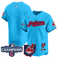 Men's Cleveland Indians 2024 AL Central Division Champions Vapor Premier Limited Jersey - All Stitched - Light Blue, Team