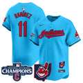 Men's Cleveland Indians 2024 AL Central Division Champions Vapor Premier Limited Jersey - All Stitched - Light Blue, José Ramírez