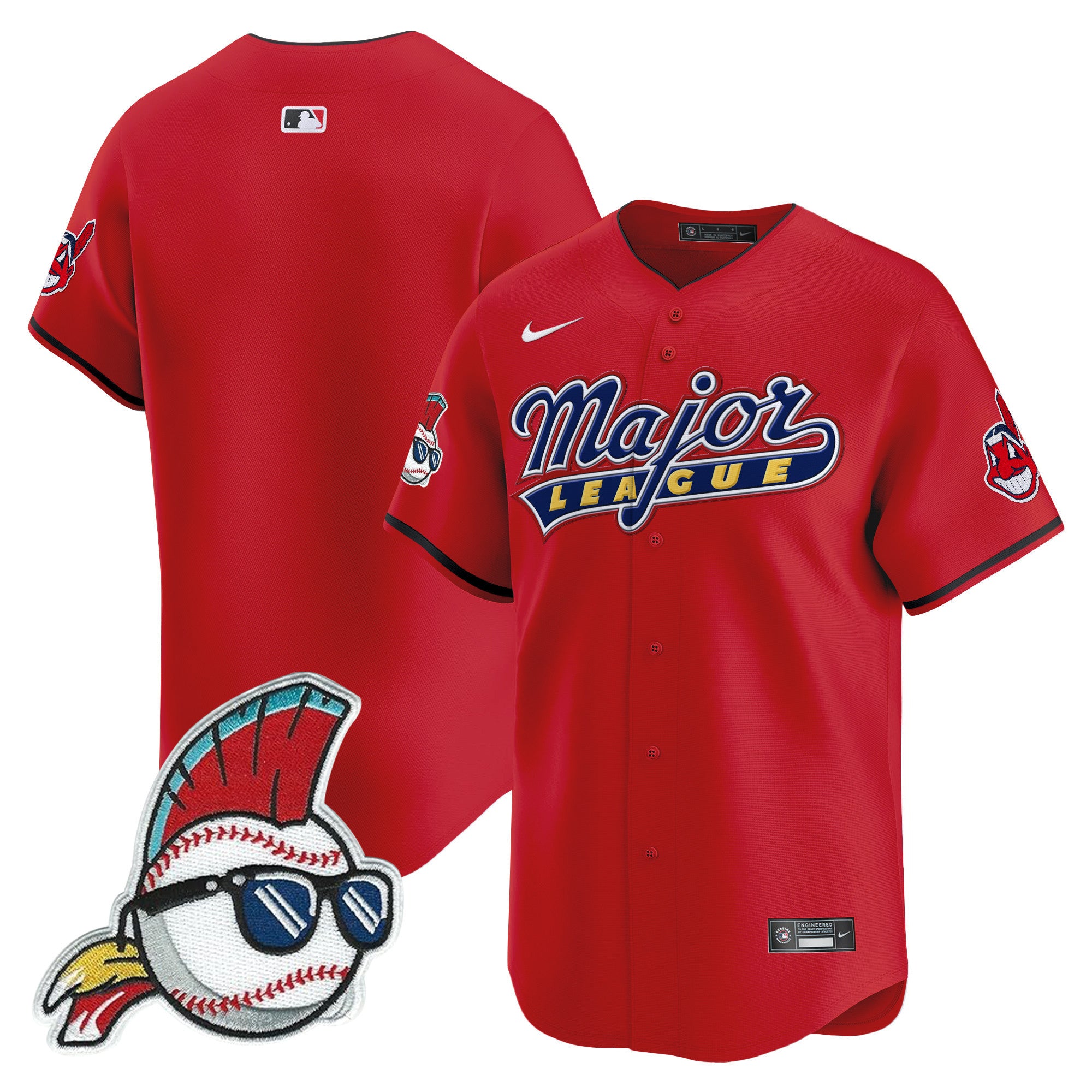 Men's Cleveland Indians Major League Vapor Premier Limited Jersey - All Stitched - Red, Team