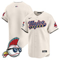 Men's Cleveland Indians Major League Vapor Premier Limited Jersey - All Stitched - Cream, Team