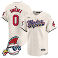Men's Cleveland Indians Major League Vapor Premier Limited Jersey - All Stitched - Cream, Andres Gimenez
