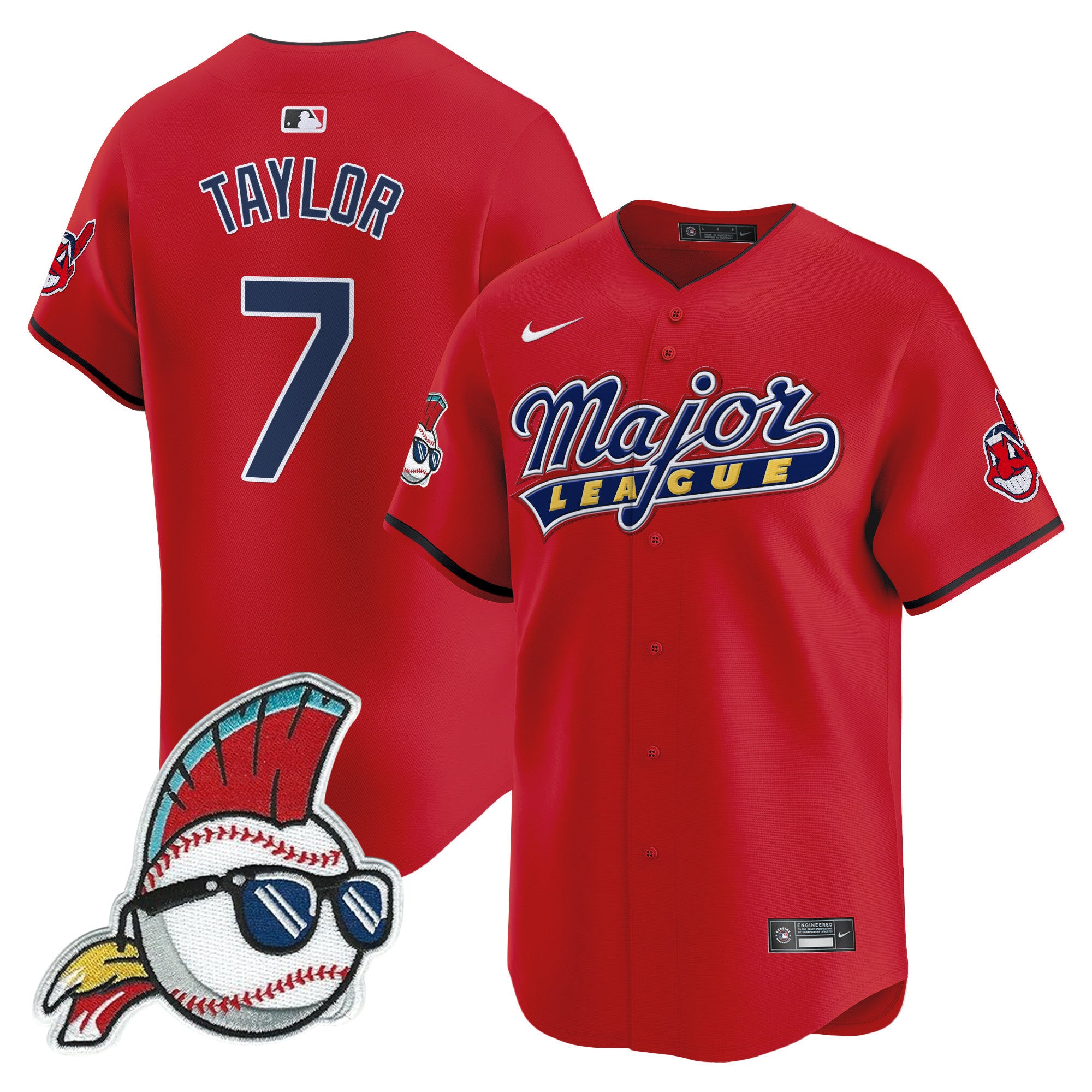 Men's Cleveland Indians Major League Vapor Premier Limited Jersey - All Stitched - Red, Jake Taylor