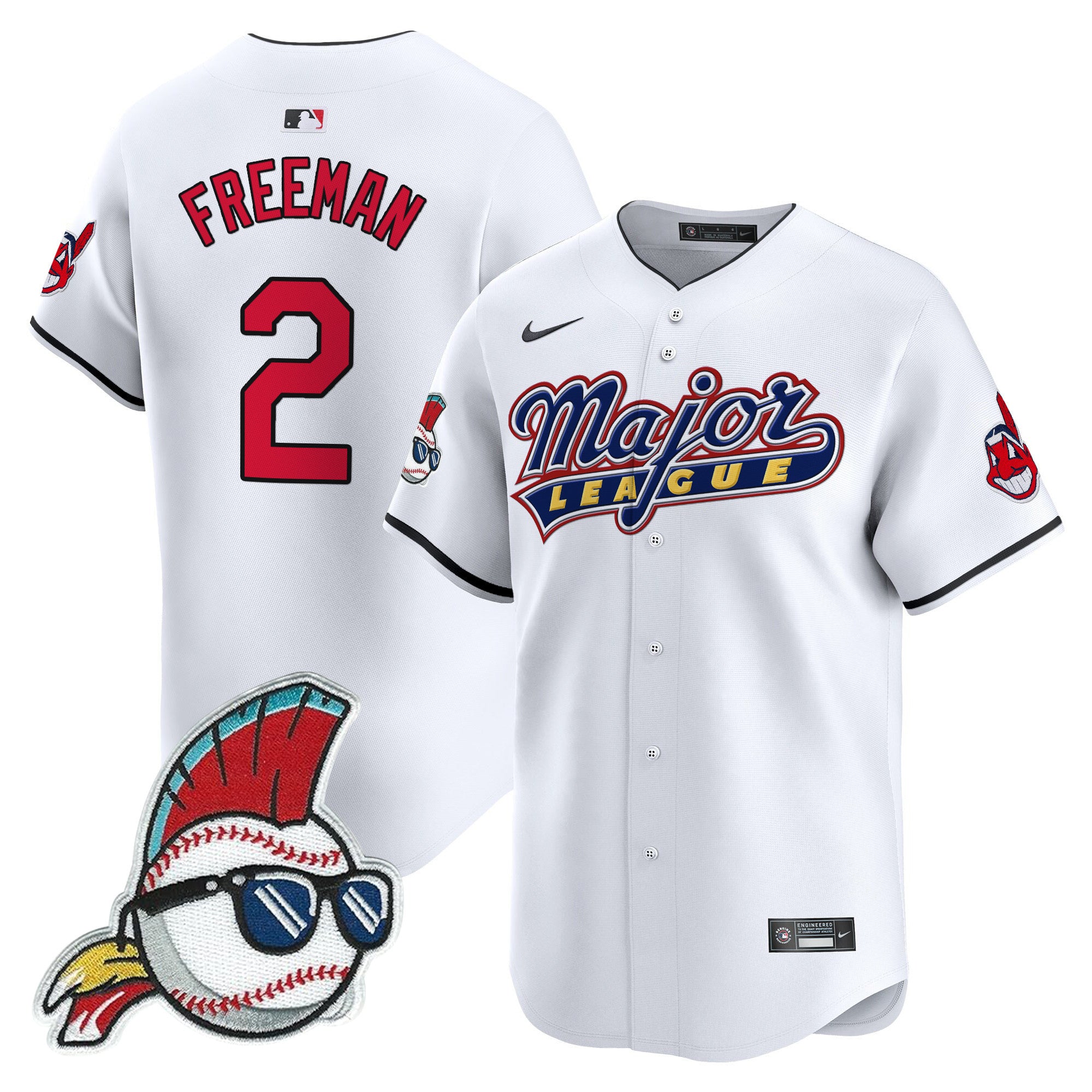 Men's Cleveland Indians Major League Vapor Premier Limited Jersey - All Stitched - White, Tyler Freeman