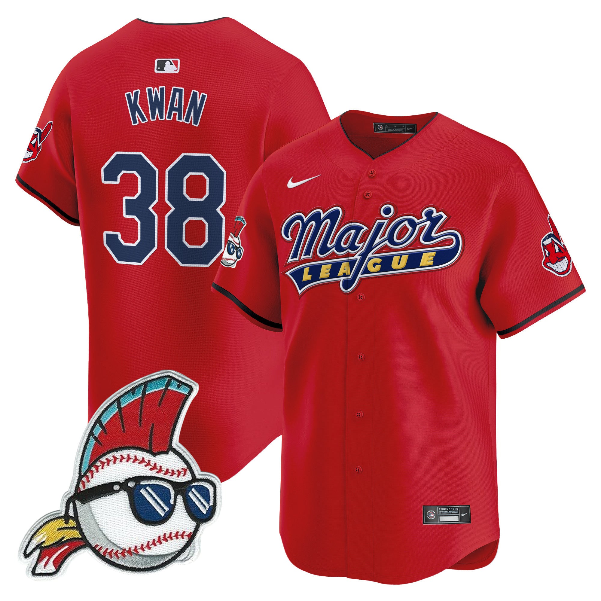 Men's Cleveland Indians Major League Vapor Premier Limited Jersey - All Stitched - Red, Steven Kwan