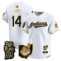 Men's Cleveland Indians MGK Patch Vapor Premier Limited Jersey - All Stitched - White Gold, Larry Doby