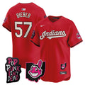 Men's Cleveland Indians MGK Patch Vapor Premier Limited Jersey - All Stitched - Red, Shane Bieber