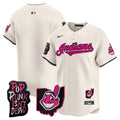 Men's Cleveland Indians MGK Patch Vapor Premier Limited Jersey - All Stitched - Cream, Team
