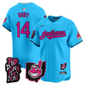 Men's Cleveland Indians MGK Patch Vapor Premier Limited Jersey - All Stitched - Light Blue, Larry Doby