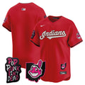 Men's Cleveland Indians MGK Patch Vapor Premier Limited Jersey - All Stitched - Red, Team