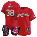 Men's Cleveland Indians MGK Patch Vapor Premier Limited Jersey - All Stitched - Red, Steven Kwan