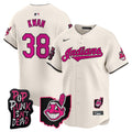 Men's Cleveland Indians MGK Patch Vapor Premier Limited Jersey - All Stitched - Cream, Steven Kwan