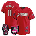 Men's Cleveland Indians MGK Patch Vapor Premier Limited Jersey - All Stitched - Red, José Ramírez