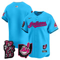 Men's Cleveland Indians MGK Patch Vapor Premier Limited Jersey - All Stitched - Light Blue, Team