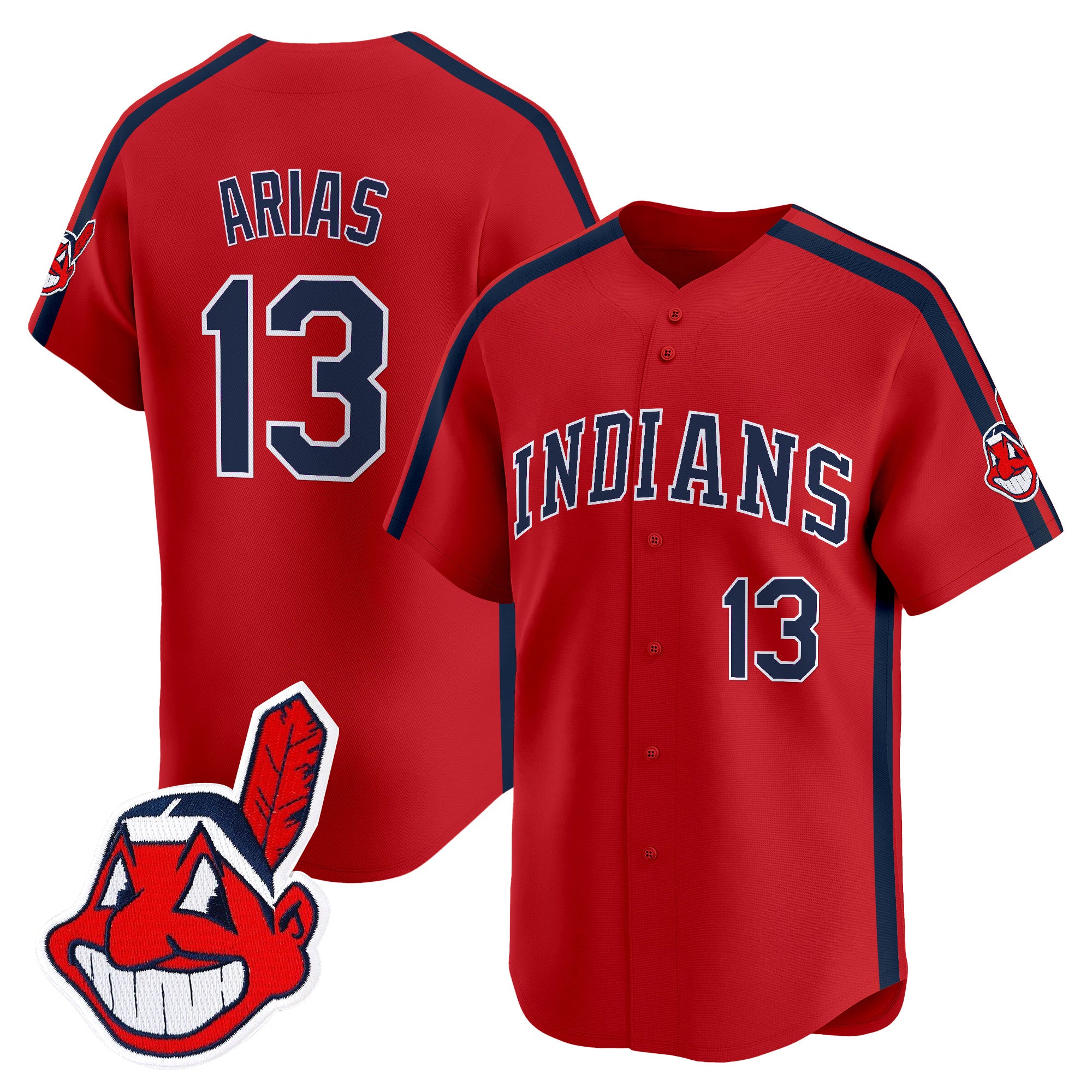 Men's Cleveland Indians Ricky 'Wild Thing' Vaughn Vapor Premier Limited Jersey - All Stitched - Red, Gabriel Arias