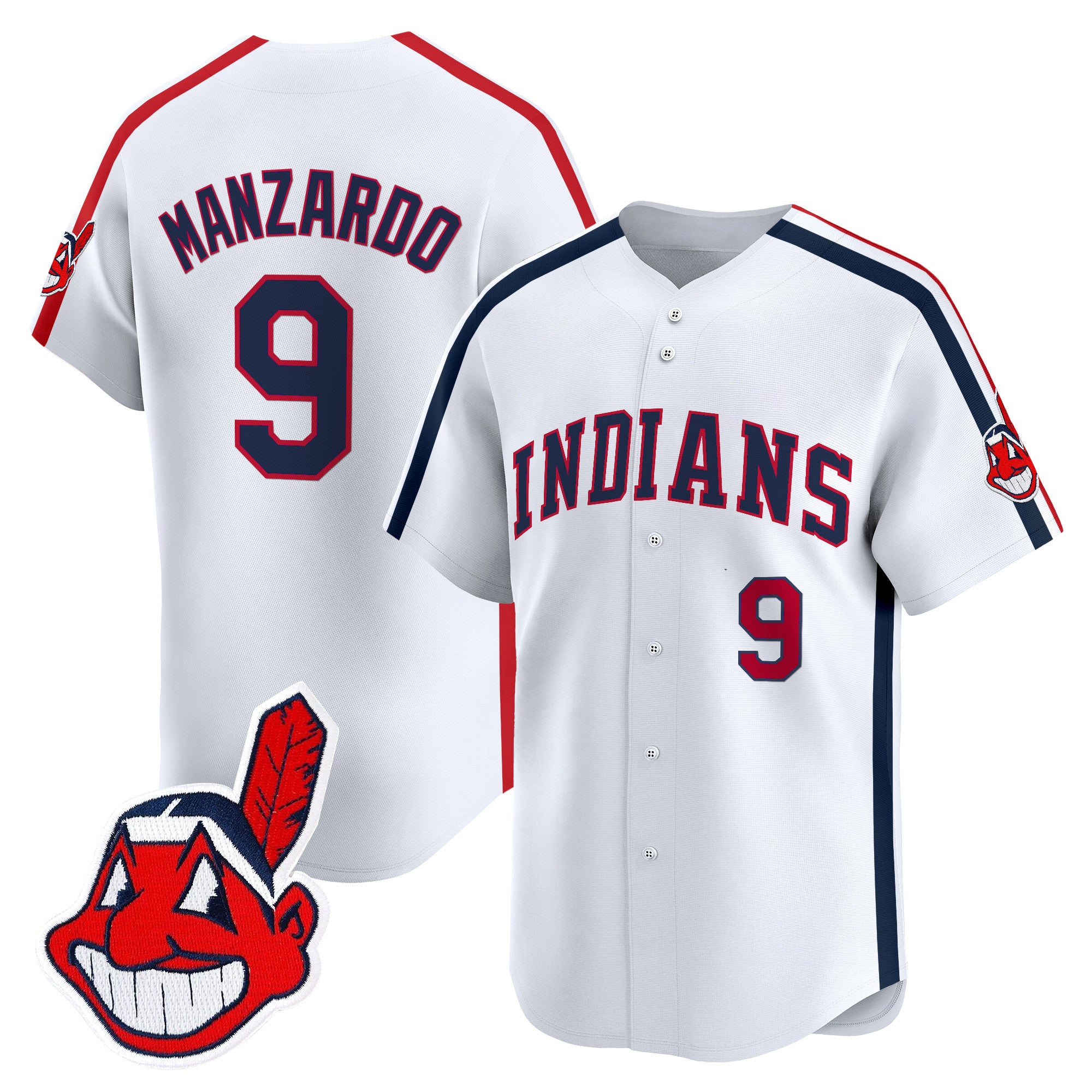 Men's Cleveland Indians Ricky 'Wild Thing' Vaughn Vapor Premier Limited Jersey - All Stitched - White, Kyle Manzardo
