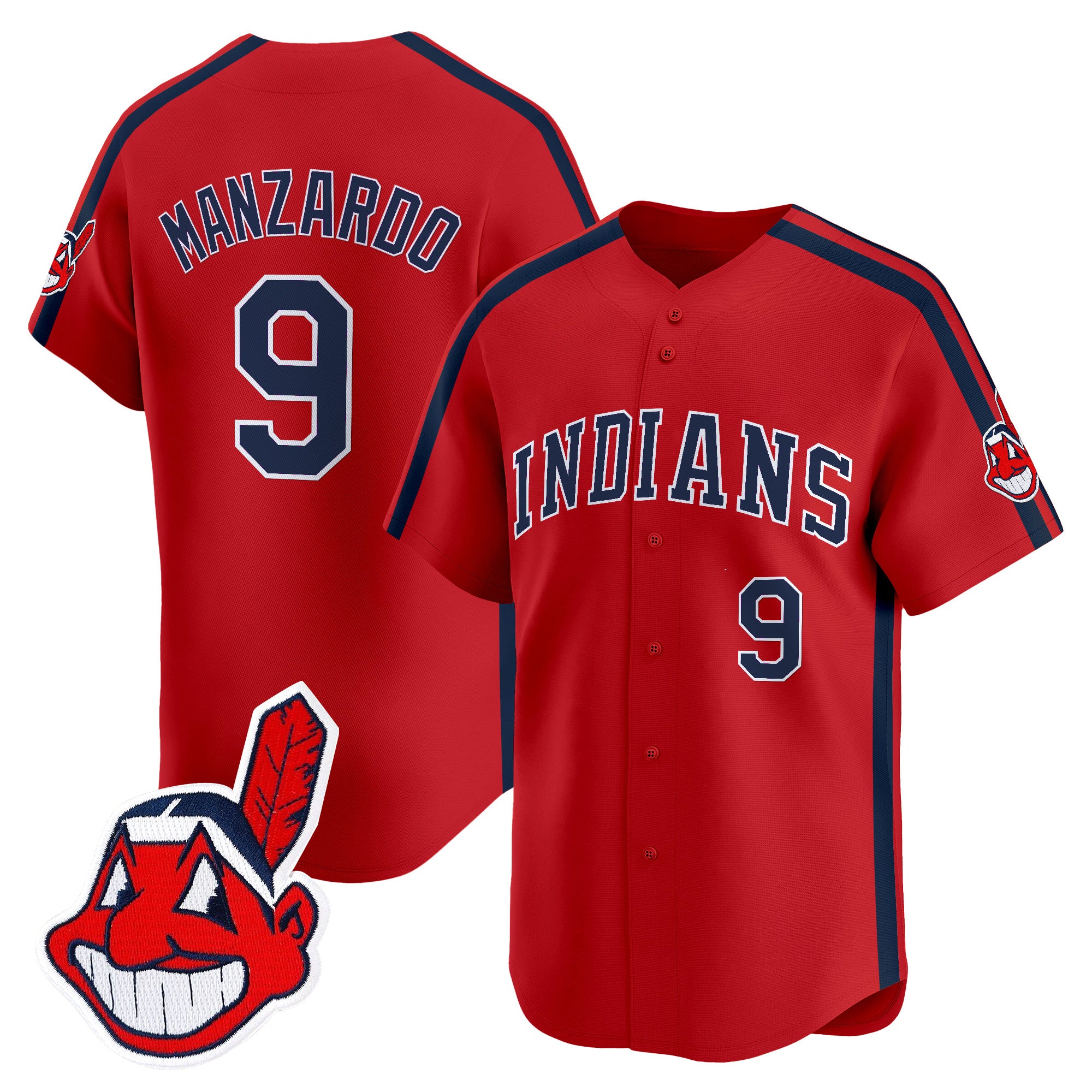 Men's Cleveland Indians Ricky 'Wild Thing' Vaughn Vapor Premier Limited Jersey - All Stitched - Red, Kyle Manzardo