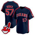 Men's Cleveland Indians Ricky 'Wild Thing' Vaughn Vapor Premier Limited Jersey - All Stitched - Navy, Shane Bieber