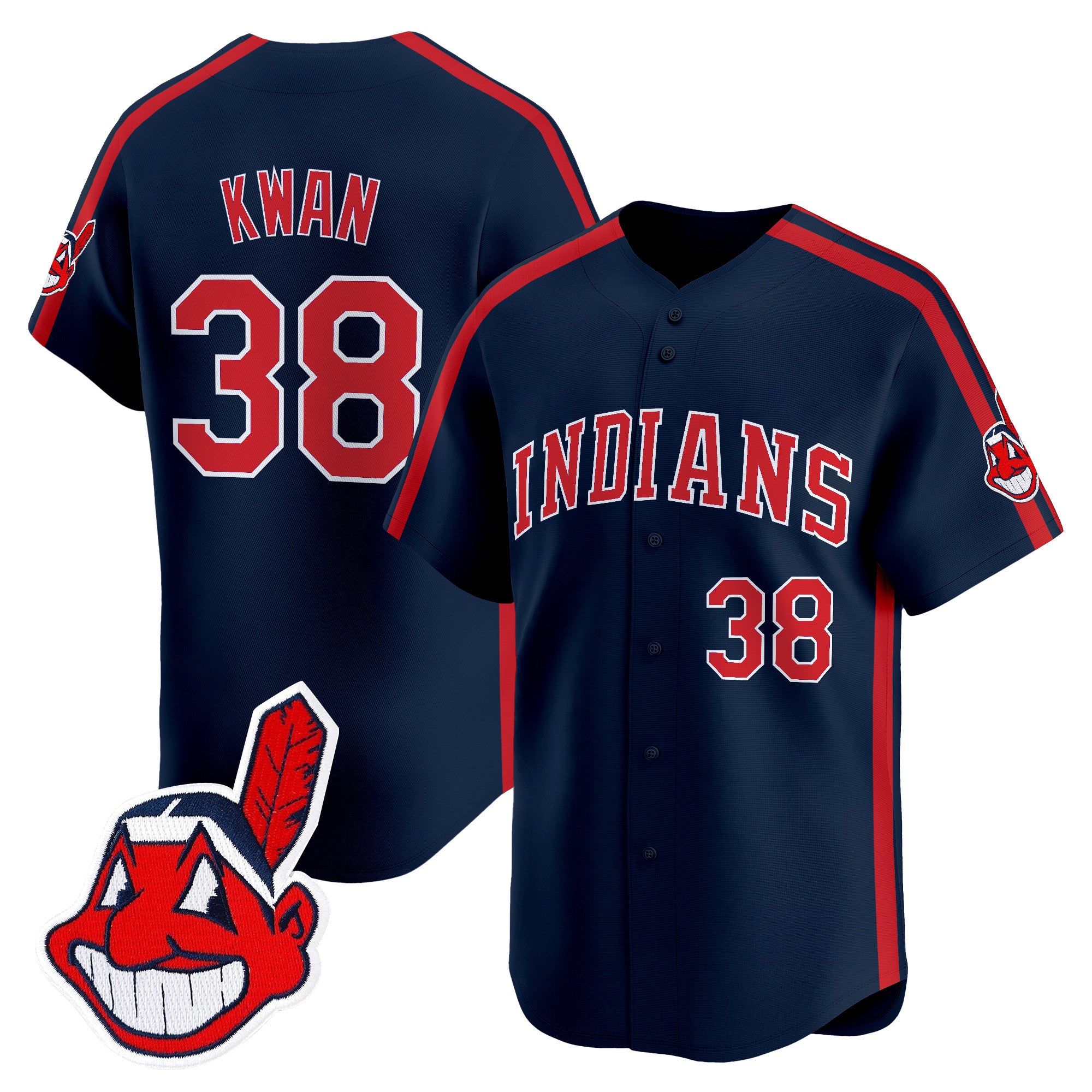 Men's Cleveland Indians Ricky 'Wild Thing' Vaughn Vapor Premier Limited Jersey - All Stitched - Navy, Steven Kwan