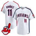 Men's Cleveland Indians Ricky 'Wild Thing' Vaughn Vapor Premier Limited Jersey - All Stitched - White, José Ramírez