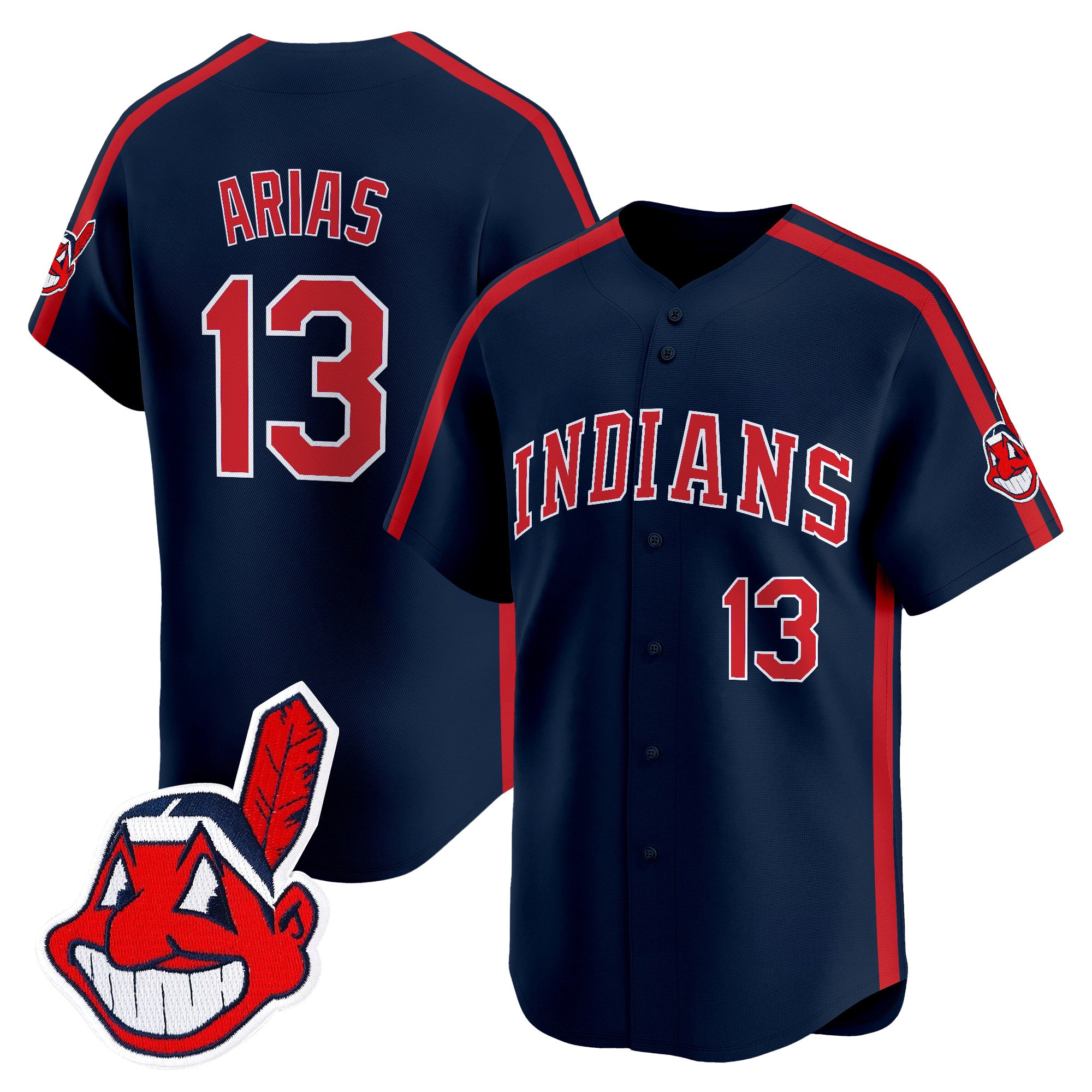Men's Cleveland Indians Ricky 'Wild Thing' Vaughn Vapor Premier Limited Jersey - All Stitched - Navy, Gabriel Arias