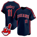 Men's Cleveland Indians Ricky 'Wild Thing' Vaughn Vapor Premier Limited Jersey - All Stitched - Navy, José Ramírez