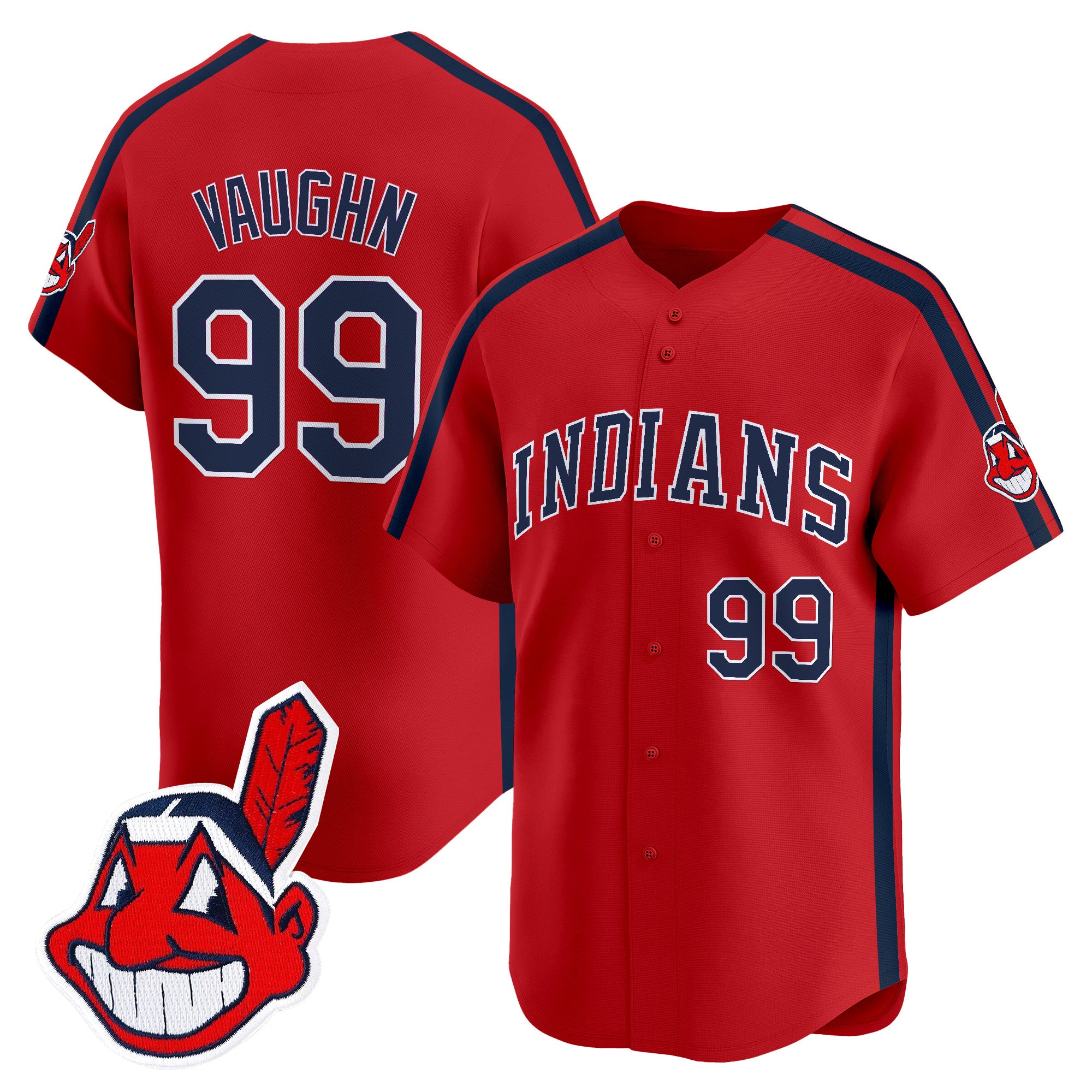 Men's Cleveland Indians Ricky 'Wild Thing' Vaughn Vapor Premier Limited Jersey - All Stitched - Red, Ricky Vaughn