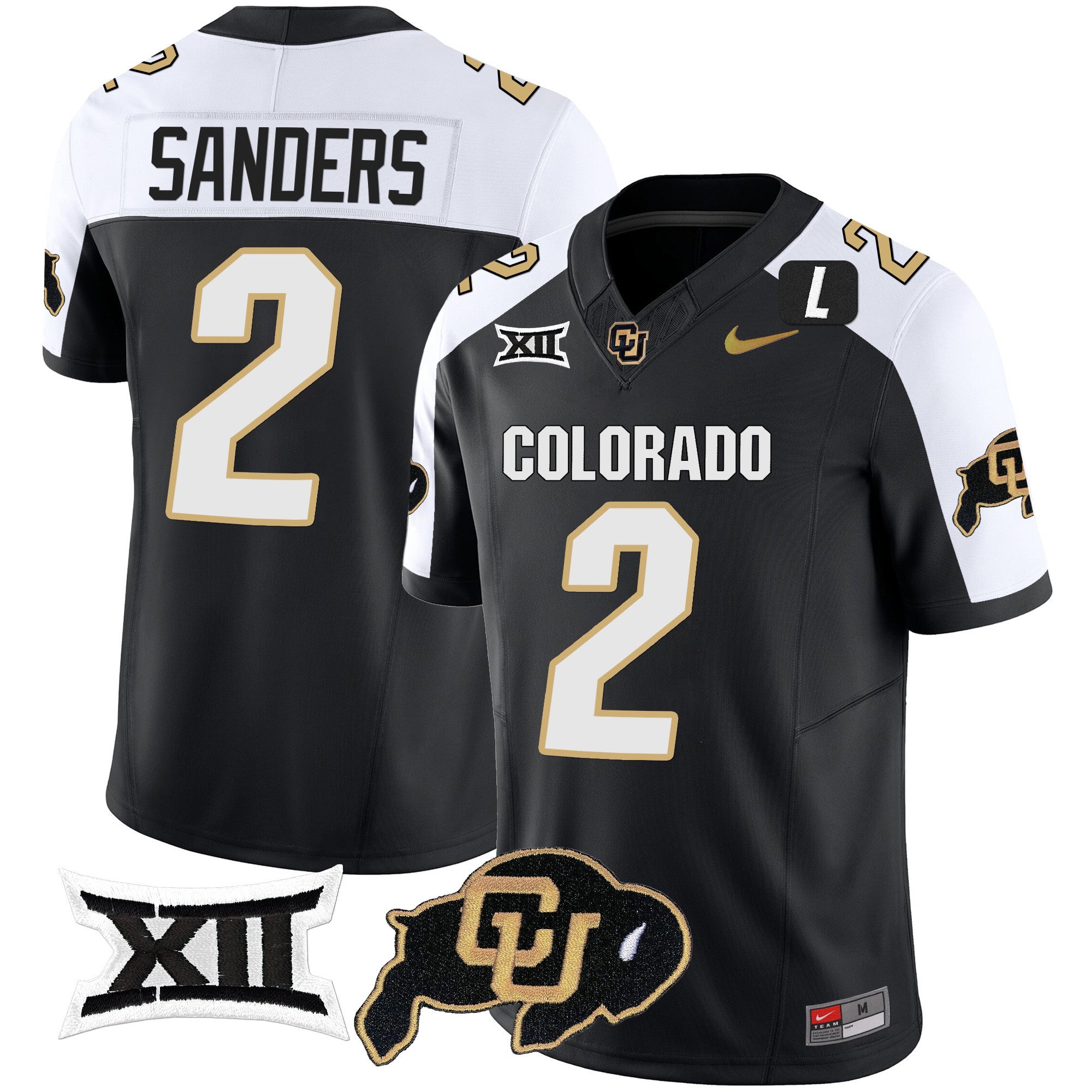 Men's Colorado Buffaloes Vapor Limited Jersey V2 - Big 12 XII Patch - All Stitched