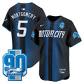 Men's Detroit Lions 90th Year Patch Vapor Premier Limited Jersey - All Stitched - Black, David Montgomery