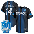 Men's Detroit Lions 90th Year Patch Vapor Premier Limited Jersey - All Stitched - Black, St. Brown