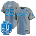 Men's Detroit Lions 90th Year Patch Vapor Premier Limited Jersey - All Stitched - Gray, Jahmyr Gibbs