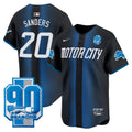 Men's Detroit Lions 90th Year Patch Vapor Premier Limited Jersey - All Stitched - Black, Barry Sanders