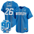 Men's Detroit Lions 90th Year Patch Vapor Premier Limited Jersey - All Stitched - Blue, Jahmyr Gibbs