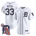 Men's Detroit Tigers Logo Patch Baseball Jersey - All Stitched - Cool White, Colt Keith