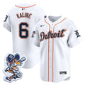 Men's Detroit Tigers Paws Patch Vapor Premier Limited Jersey - All Stitched - White, Al Kaline