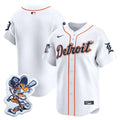 Men's Detroit Tigers Paws Patch Vapor Premier Limited Jersey - All Stitched - White, Team