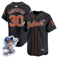 Men's Detroit Tigers Paws Patch Vapor Premier Limited Jersey - All Stitched - Black, Kerry Carpenter