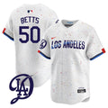 Men's Dodgers 2024 City Connect Vapor Premier Limited Jersey - All Stitched - White, Mookie Betts