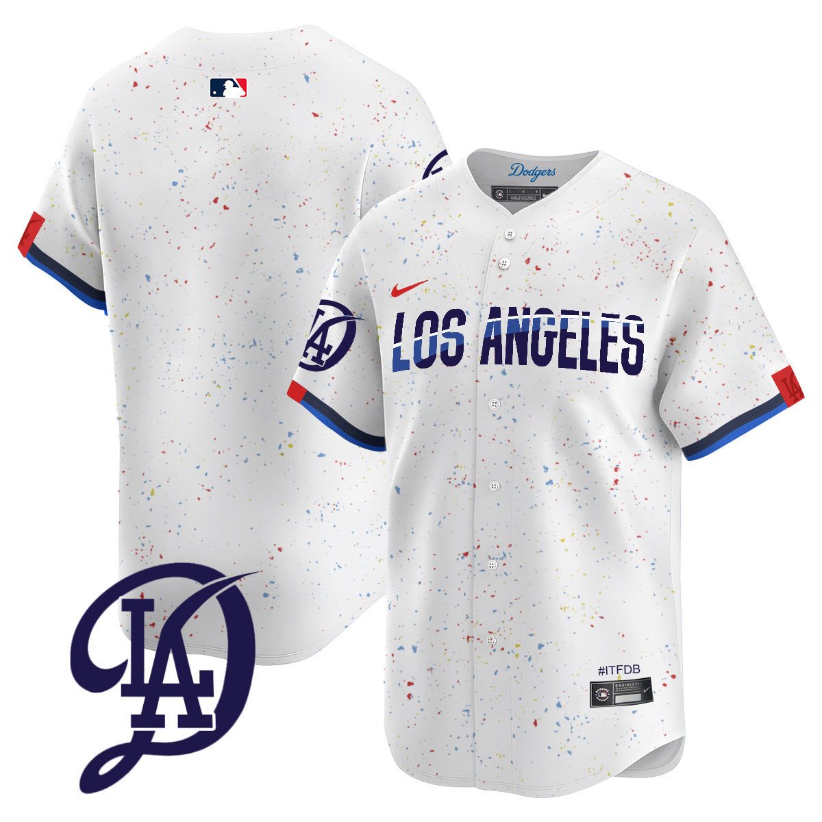 Men's Dodgers 2024 City Connect Vapor Premier Limited Jersey - All Stitched - White, Team