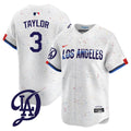 Men's Dodgers 2024 City Connect Vapor Premier Limited Jersey - All Stitched - White, Chris Taylor