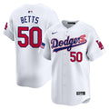Men's Dodgers 2024 Independence Day Vapor Premier Limited Jersey - All Stitched - White, Mookie Betts